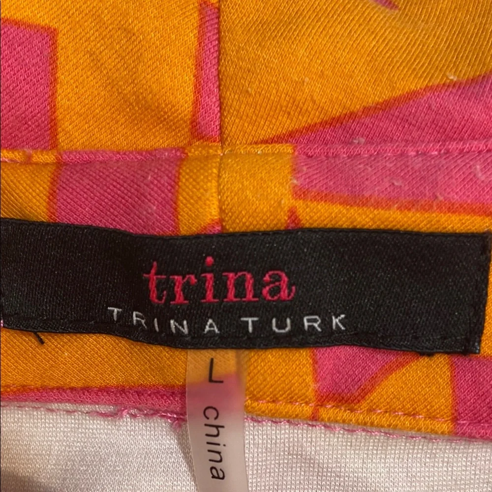 Trina Turk Orange and Pink Geometric Mini Dress - Picture 5 of 8
